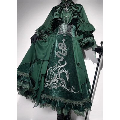 ZJ Story This Grave Buried Remains of Dragon Embroidered Underbust JSK and Cape(Limited Reservation/4 Colours/Full Payment Without Shipping)
